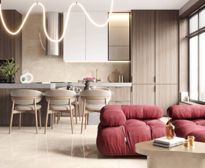 Керамогранит К14_9 Carnico beige бежевый (120смх60смх9мм) (2шт_1,44м2), шт