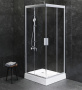 W90G-403-090MT Gem душ.ограждение 90х90 квадрат,стекло прозрачное,профиль мат. серебро, без поддона
