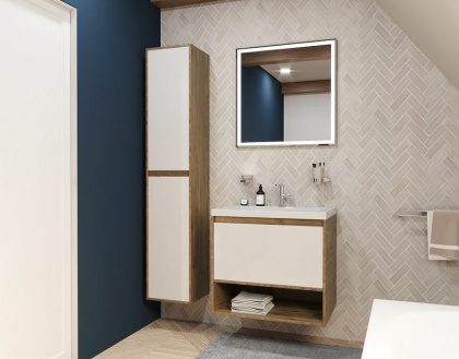 Пенал подвесной Monaco Wood левосторонний (ШхГхВ) 350х350х1748