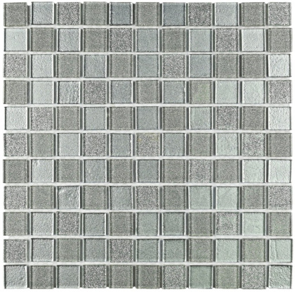 Мозаика стеклянная Shine Silver (чип 4*25*25) 300*300(22шт.-1.98м2), м2 Мозаика стеклянная Shine Silver (чип 4*25*25) 300*300(22шт.-1.98м2), м2