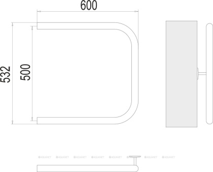 Полотенцесушитель Terminus П-образный 1" 500х600