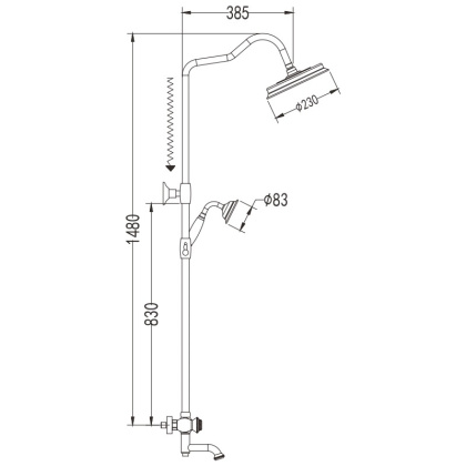 Душевая система латунь бронза R3036Q Душевая система латунь бронза R3036Q
