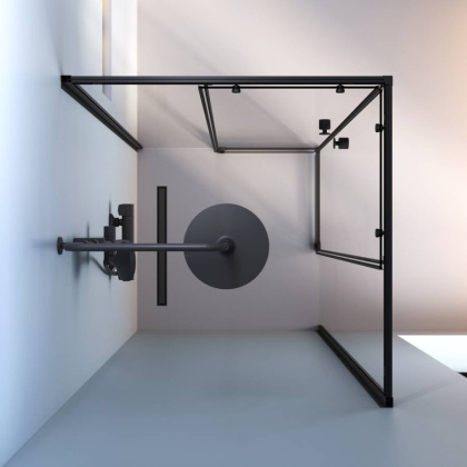 W94G-403-9090-BТ Душевое ограждение X-Joy Square Slide 90х90, Черный, прозрачное