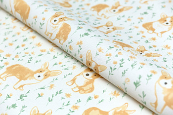 Обои виниловые Уик-энд мотив, жёлто-зелёный корги