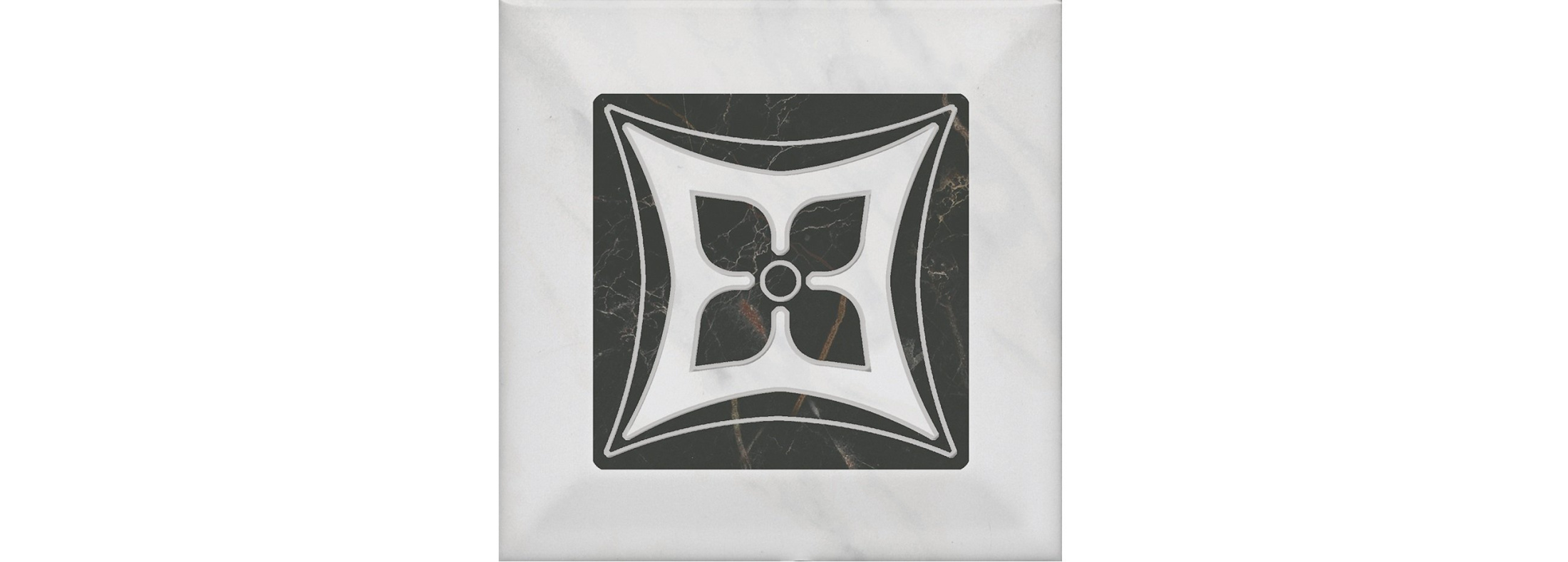 Декор 2 TOC005 Келуш Черный/Белый (9,8см*9,8см*6,9мм) (27шт/0,259м2) Орнамент, шт