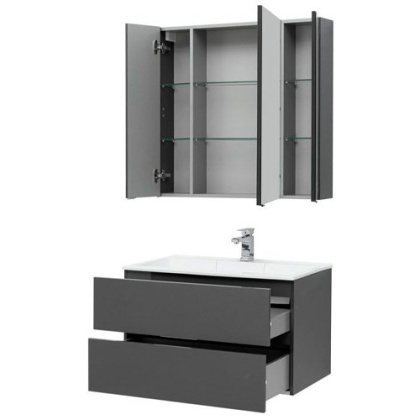 Мебель для ванной Aquanet Алвита 90 серый антрацит
