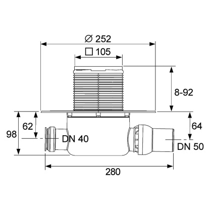 Трап дренажный TECEdrainpoint S 120, с универсальным фланцем Seal System