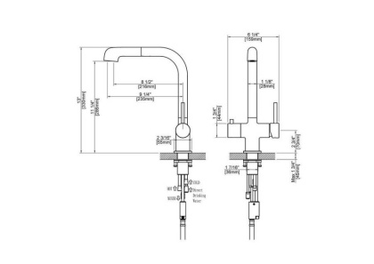Смеситель Timo Saona 2346/03FL для кухни с подключением фильтра и выдвижной лейкой, черный матовый