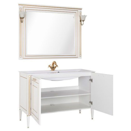 Мебель для ванной Aquanet Паола 120 белый/золото (литьевой мрамор) Мебель для ванной Aquanet Паола 120 белый/золото (литьевой мрамор)