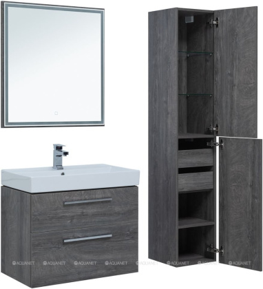 Тумба под раковину Aquanet Nova 75 дуб рошелье (2 ящика)