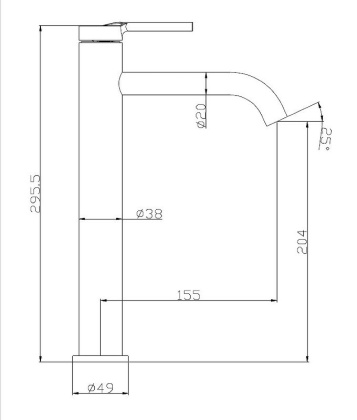 MARINO Смеситель для накладных раковин без донного клапана, нержавеющая сталь, исполнение сатин MAR-LMC-IN MARINO Смеситель для накладных раковин без донного клапана, нержавеющая сталь, исполнение сатин MAR-LMC-IN