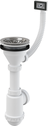 Сифон для мойки с нержавеющей peшeткой DN115 и гофропереливом Сифон для мойки с нержавеющей peшeткой DN115 и гофропереливом