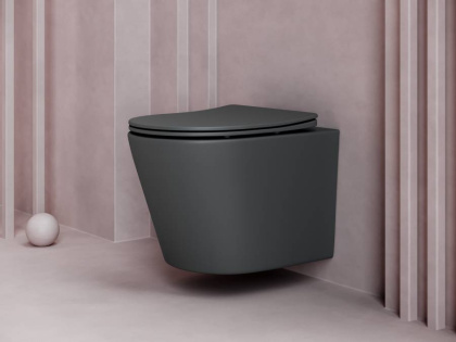 Подвесной унитаз Balearica Rimless (цвет Темный Антрацит Матовый)