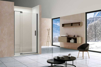 Душевая дверь Extra VDP-1E8090CLGM, 800/900, вороненая сталь, стекло прозрачное