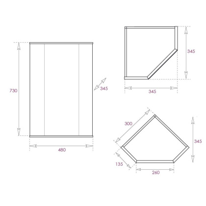 Шкаф-зеркало Onika Модерн 34 белый, универсальный, угловой