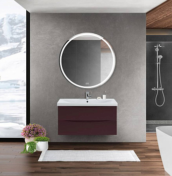 Тумба с раковиной подвесная BelBagno MARINO-CER 90 Rovere Nature Grigio, раковина белая