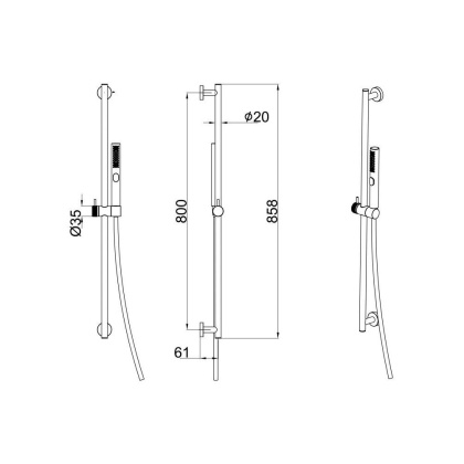 Душевой гарнитур Allen Brau Priority 5.31010-31 черный матовый Душевой гарнитур Allen Brau Priority 5.31010-31 черный матовый