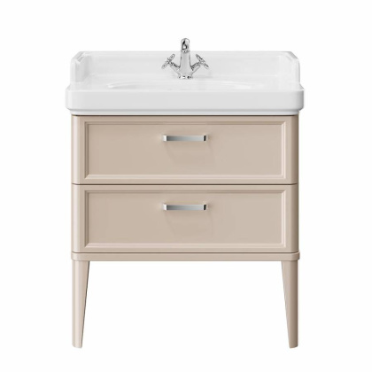 Тумба POMPEI напольная с 2 ящиками 80, камео бежевый глянцевый