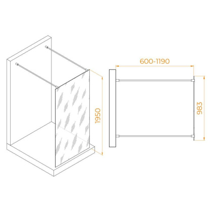 Душевая перегородка RGW WA-016B, RGW 35101610-14