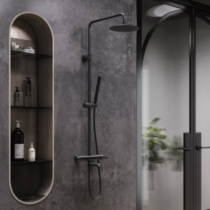 936740300 Scandinavian Pure душевая система с ванно душевым смесителем, чёрный