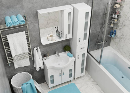 Тумба Onika Кристалл 70 напольная, белая (ум. Erica 70) Тумба Onika Кристалл 70 напольная, белая (ум. Erica 70)