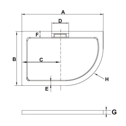 Душевой поддон RGW GWS-41, 90 x 120 см, прямоугольно-асимметричный, левый, белый, 03150492-01L