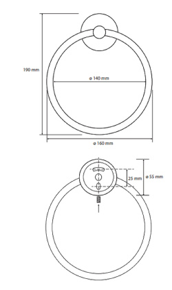 Кольцо для полотенец Bemeta Omega 104104062 Хром