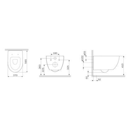 C111700SC Awe подвесной унитаз FlashClean с сиденьем микролифт