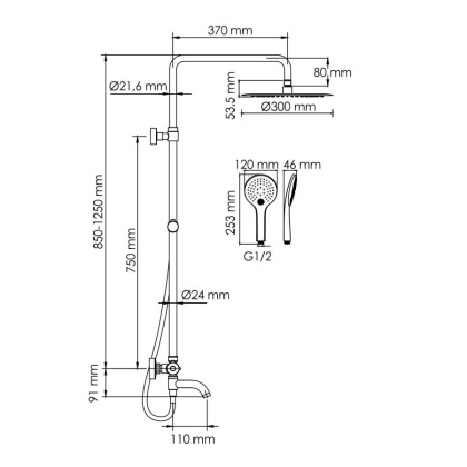 A288.160.078.BM Thermo Душевой комплект с термостатическим смесителем
