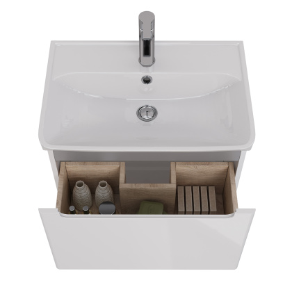 Тумба Lemark BUNO MINI, 60см под 1 раковину, подвесная,1 ящик, цвет корпуса, фасада: Белый глянец Тумба Lemark BUNO MINI, 60см под 1 раковину, подвесная,1 ящик, цвет корпуса, фасада: Белый глянец