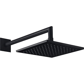 PORTA-TDDQ-NOP Верхний душ квадратный 200x200мм с держателем 350 мм, исполнение черный матовый PORTA-TDDQ-NOP Верхний душ квадратный 200x200мм с держателем 350 мм, исполнение черный матовый