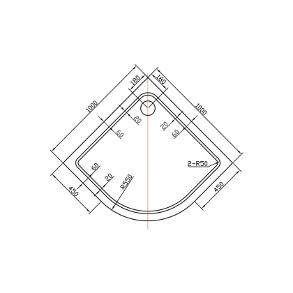 Поддон для душа акриловый VST-2AQ-1010, 1000*1000*135, сифон Ф90 с гидрозатвором