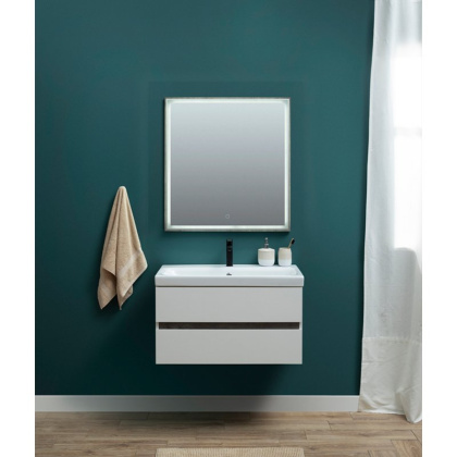 Мебель для ванной Aquanet Беркли 80 белый/дуб рошелье (зеркало дуб рошелье)