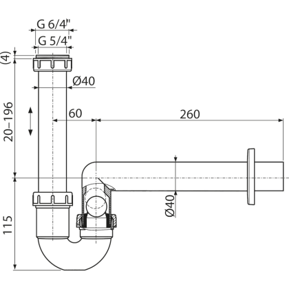 Сифон для сбора конденсата DN40 Сифон для сбора конденсата DN40