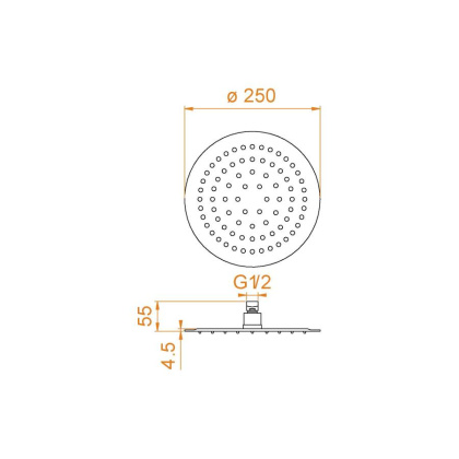 Верхний душ 3D круглый RGW SP-81B, RGW 21148125-04