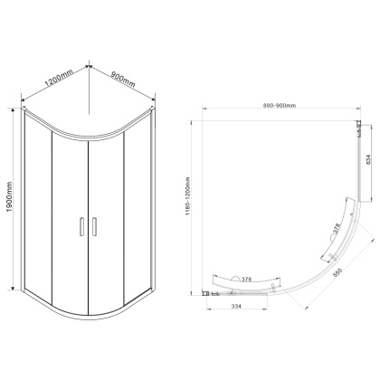 Душевой уголок Garda VSJ-1G129CH, 1200*900, хром, стекло шиншилла