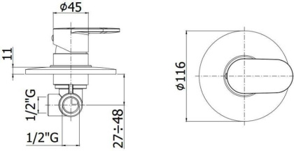 Смеситель для душа Paffoni Candy CA010CR (с внутренней частью)