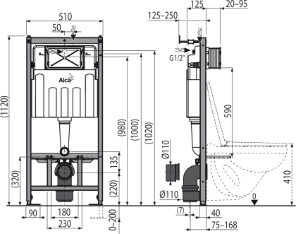 Скрытая система инсталляции для сухой установки (для гипсокартона) 2020