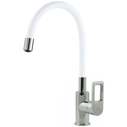 Смеситель Rossinka Z35-35U-White для кухни с гибким цветным изливом