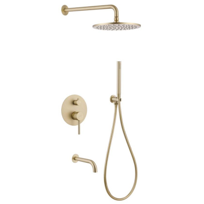 Душевая система ABBER Wasser Kreis AF8117G скрытого монтажа с изливом, золото матовое