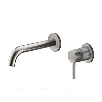 ETNA Смеситель для раковины без донного клапана встраиваемый, на два отверстия, нержавеющая сталь, исполнение сатин, ETN-BLVM-2-IN ETNA Смеситель для раковины без донного клапана встраиваемый, на два отверстия, нержавеющая сталь, исполнение сатин, ETN-BLVM-2-IN