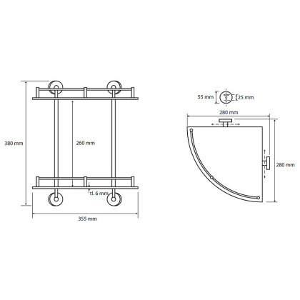Полочка двойная угловая Полочка двойная угловая