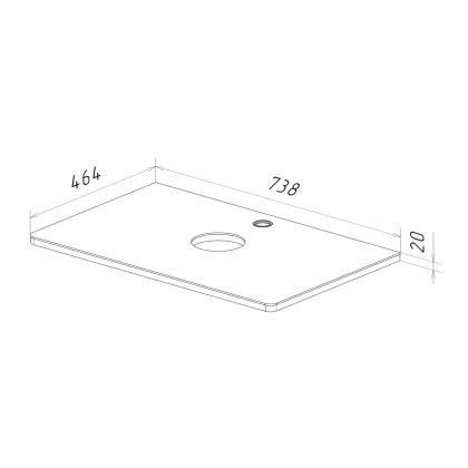 Столешница MIANO 80 см под 1 раковину из стекла, цвет: Белый Столешница MIANO 80 см под 1 раковину из стекла, цвет: Белый