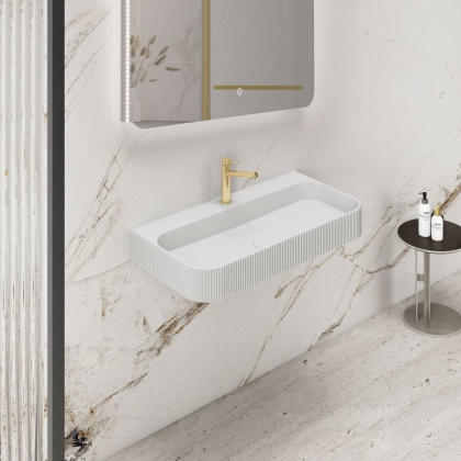 Раковина из искусственного камня Vincea VWB-6SG90MW, 900*460*120, подвесная, цвет белый матовый Раковина из искусственного камня Vincea VWB-6SG90MW, 900*460*120, подвесная, цвет белый матовый