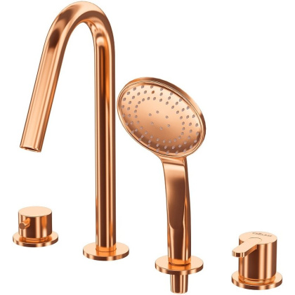 LEAF-BVDM4-L-SS Смеситель на борт ванны врезной, на 4 отверстия, исполнение Sunset