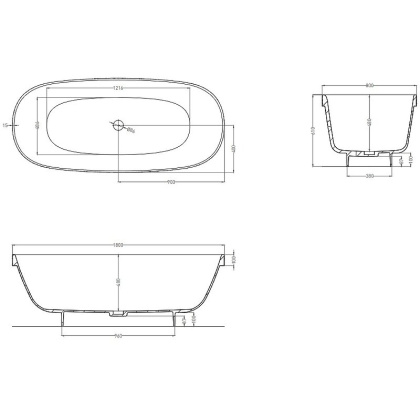 Ванна из искусственного камня Salini S-Stone GRECA,103121M