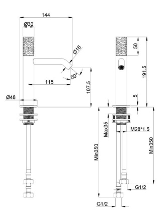 Смеситель для раковины Aura VBF-6AU1GM, вороненая сталь