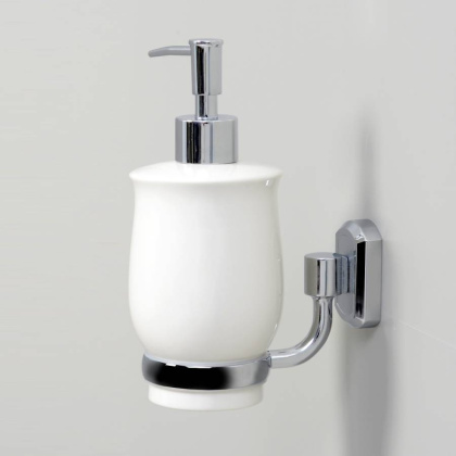 Дозатор для жидкого мыла, 6,5х18,6х12 см, белый, K-24199