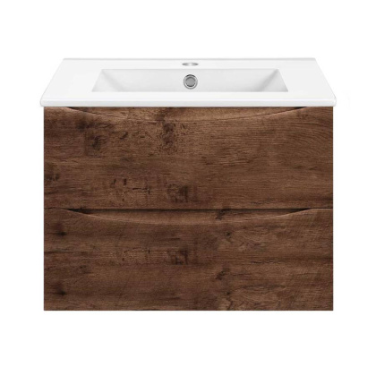 База под керамическую раковину Mia Slim 700 подвесная, 2 выкатных ящика soft close, R.Wood