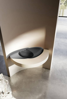 Раковина накладная прозрачная ABBER Kristall AT2808Onyx черная Раковина накладная прозрачная ABBER Kristall AT2808Onyx черная